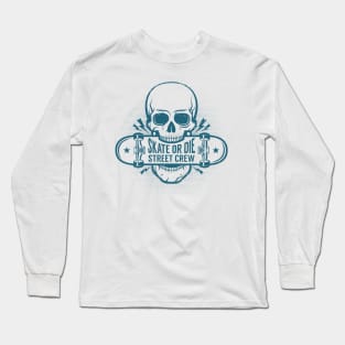 Skater emblem with skull Long Sleeve T-Shirt